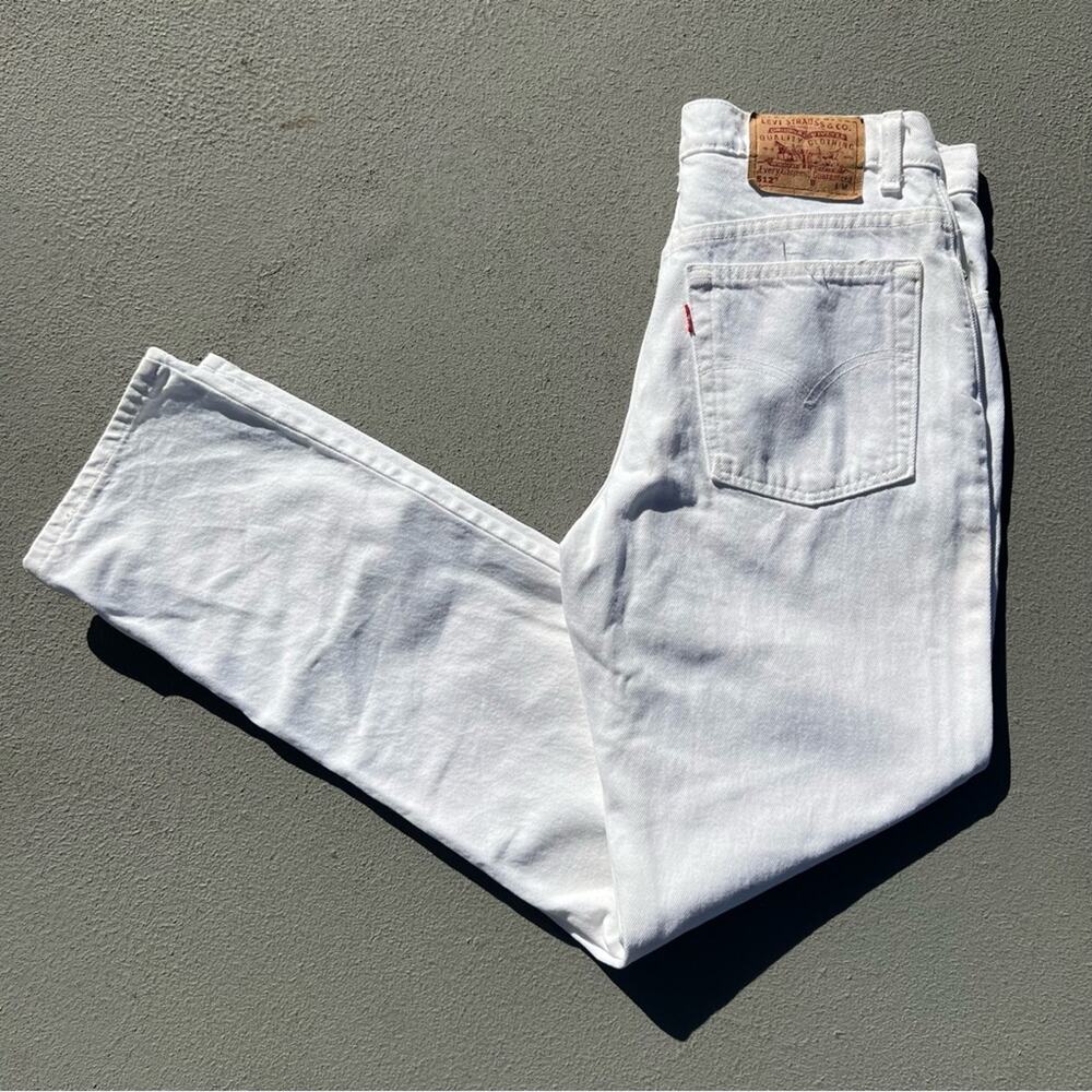 Vintage 90s Levi’s 512 White Slim Fit Straight Leg Jeans Size 11 JR Med